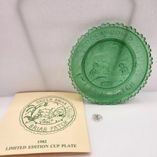 Vintage Pairpoint Glass Works cup plate MA - 1982 Green Briar Briar Patch picture