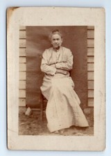 Granny Old Woman Smoking Pipe Arms Crossed MRS. Wilson RPPC Postcard c.1920 picture
