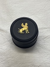 BLEM-Wedgwood Egyptian Winged Sphinx Terracotta Black Jasperware Trinket Round picture