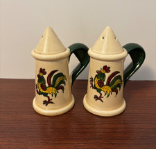 Vintage California Provincial Poppytrail Metlox Rooster Salt and Pepper Shakers picture