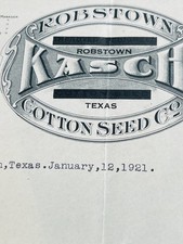 20th Century Kasch Cotton Seed Co. Letter Heads 1921-22 “Scarce Letter History” picture