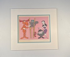 ROCKY & BULLWINKLE Original Hand Painted Framed Production Animation Cel Misc. 3 picture