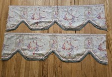 Antique Early 1900s Floral Curtain Valance Cottagecore Romantic Faded Flowers picture