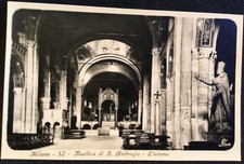 Milano Milan Basilica di S Ambrogio L’interno Vintage Postcard picture