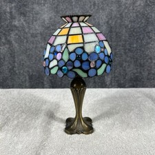 PartyLite Hydrangea Stained Glass Tiffany Style Shade Tealight Candle Lamp picture