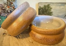 Vintage French Butter Pot Set Stamped Stoneware picture
