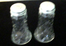 WATERFORD WAFFLE SALT & PEPPER SHAKERS  DEPRESSION GLASS  BY HOCKING  GLASS CO. picture