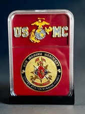 U S MARINE CORPS - 8th MARINE REGIMENT Challenge Coin in MACE Signature Display picture