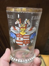 Rare Antique German 1642 ComAb Erbach Hand Blown Enamel Cup Glass Beaker Stiegel picture