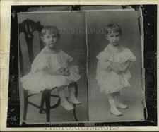 1959 Press Photo Playwright Lillian Hellman at 3 years old in composite picture