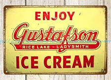 bar club GUSTAFSON ICE CREAM RICE LAKE, LADYSMITH Wisconsin metal tin sign picture
