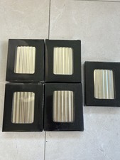 CLOSEOUT Metal Chrome Tobacco Smoking Pocket Size Case Ripple Design Five Pieces picture