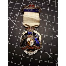 Antique 1924 Royal Masonic Institution for Girls Steward Jewel Sterling Enamel picture