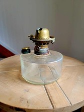 Antique 1868 Bradley's Security Oil Kerosene Lamp Glass Font & Burner  picture