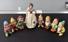 Rare Goebel Germany Disney Snow White & Seven Dwarfs Porcelain Figurines Set picture