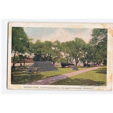Vintage 1907 Jamestown Exposition Postcard Battery Park Fortress Monroe VA VG picture