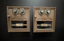 Lot of Two Vintage Brass Post Office PO Box Doors 6.25