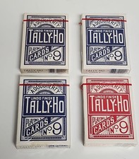 Tally-Ho No.9 Fan Back Poker Cards 1 Red 3 Blue Sealed New picture