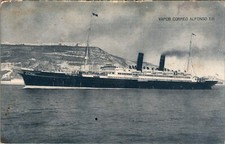 Steamship Alfonso XIII Vintage Advertising Postcard C1919 picture