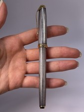 Vintage Cross 925 Sterling Silver Fountain Pen 18K 750 Gold M Nib Gold Trim picture