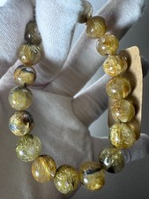 Premium Natural Golden Swallowtail Rutilated Quartz Bracelet 10mm picture