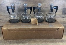 Vintage Inland Glass Works Carafettes & Coasters Coffee Set Of 4 w/ Orig. Box picture