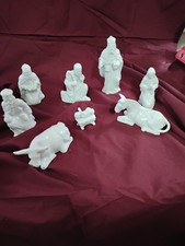 Vintage Fitz and Floyd Nativity Set White Bethlehem 8 Piece Jesus Mary Joseph picture