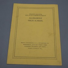 Allegheny High School Pittsburgh Pennsylvania Commencement Program 1940 picture