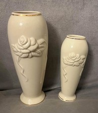 Vintage Lenox Rose Blossom Vases set of 2 Great Gift picture