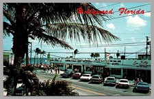 Johnson Street Boardwalk Store Signage Hollywood FL Chrome 1970s Cars Postcard picture
