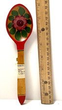 Russian Hand Painted Vintage Floral Themed Wooden Spoon with original label picture