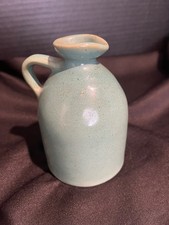 Vintage Maple Syrup Jug Teal Green 4.25” stamped Vermont Maple Orchards picture