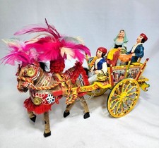 Vintage Gidi's Carrettino Siciliano Folk Art Horse Drawn Carriage -Made in Italy picture
