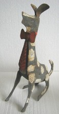 ANTIQUE DOG HAND MADE WEARING TIE IRON picture