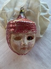 Antique 1900s Red Riding Hood German Glass Ornament W Glass Eye picture