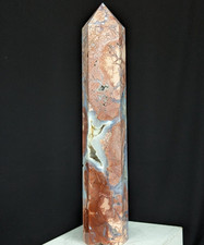 Antique Pink Agate Tower Hot Lace Druzy Large Big Tall Crystal Point Gemstone picture