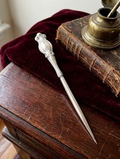 VINTAGE STERLING SILVER STILETTO LETTER OPENER DESK TOOL MARKED 23.3g picture