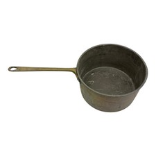 Antique/ Vintage Copper Saucepan with Brass Handle Tin Lined, Hand Riveted picture