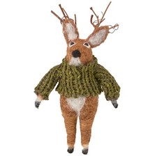 Primitives by Kathy Felt Cozy Sweater Deer Buck Holiday Ornament Critter Gift picture