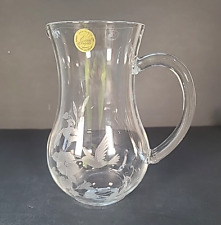 Vintage Crystal Pitcher Hummingbird Etched Design Hand Blown Made in France Avon picture