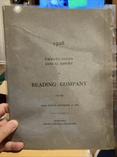 1926 READING COMPANY ANNUAL REPORT, With Map picture