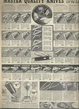 1938 Wards Catalog Ad Page Master Quality Knife Knives Lakeside Bench Scroll Saw picture