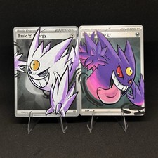 Pokemon TCG Custom Hand Painted Energy Cards Gengar & Mega Gengar Art picture
