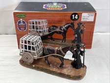 Lemax Spooky Town Dungeon Cart #33636 Grim Reaper Horse Cage picture