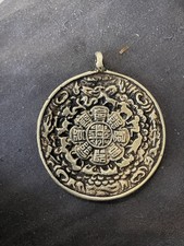 Tibet Old Antique Buddhist Sky Thogchag Melong Sidpaho Amulet Mirror Pendant picture