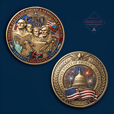1776 USA 250 Years Semiquincentennial Commemorative Challenge Coin US Capitol picture