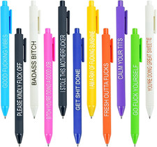 11PCS Funny Swear Word Pens for Adults – Novelty Cuss Word Ballpoint Pens for Of picture