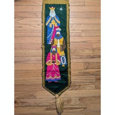 Vintage Candamar Bucilla Three Wise Men Sequin Felt Christmas Banner picture