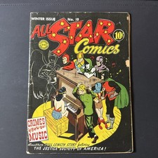 All Star Comics #19 (1943 D.C. Comics) Wonder Woman & Hawkman Cover GD+/VG picture