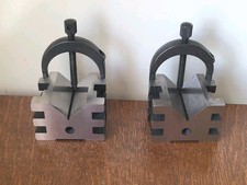(2) Starrett No. 568 V-Blocks w/(2) Clamps 3/8-16 NC Non-Matching Serial Numbers picture
